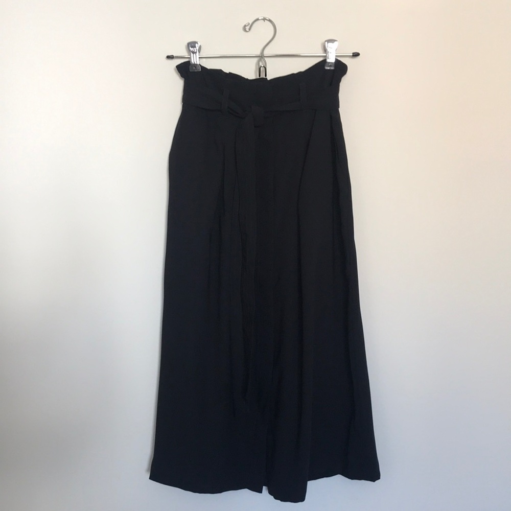 Black Skirt High-Waisted Elastic Waist